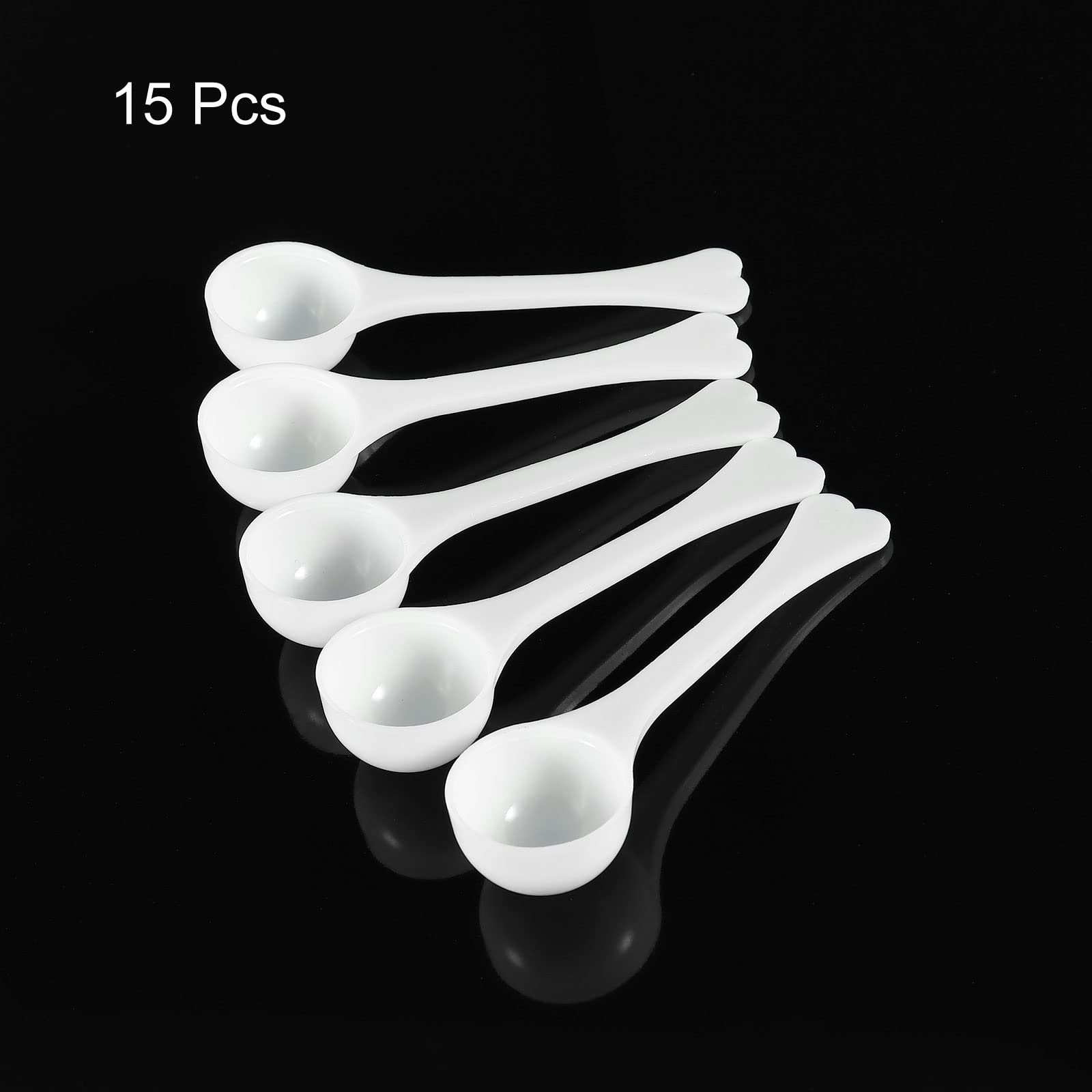 Meccanixity Micro Spoons 3 Gram Measuring Scoop Plastic Round Bottom Mini Spoon For Home Kitchen Powder Measurement Baking 15Pcs